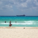James Torpey: Mexico Riu Palace Mexico Chillin' On The Beach Freighter In The Distance 04 Apr 14 002